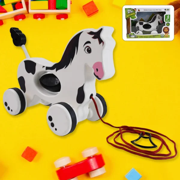 Horse Pull Along Toddler Toy – Walking & Developmental Toy for Kids - Image 2