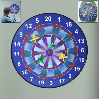 Magnetic Dartboard Game Set for Kids & Adults – Safe Wall-Mount Dart Board with 4 Magnetic Darts (Indoor Sports Fun)