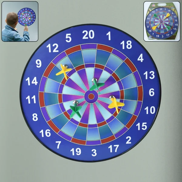 Magnetic Dartboard Game Set for Kids & Adults – Safe Wall-Mount Dart Board with 4 Magnetic Darts (Indoor Sports Fun)
