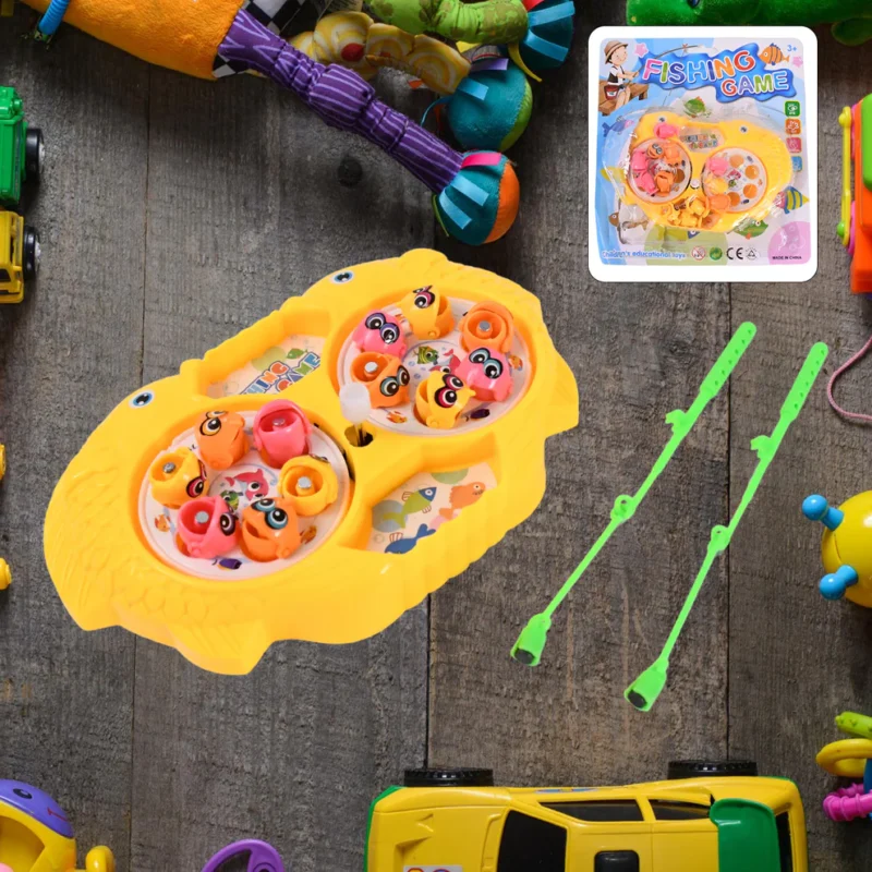 Fishing Game for Kids – Includes 12 Fish, 2 Magnetic Rods & Rotating Pond | Sound-Enabled Catching Game (1 Set) - Image 2