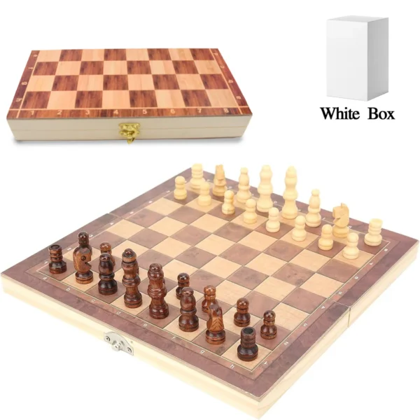 Foldable Wooden Chess Board Set – 30 × 30 cm | Classic Strategy Game with Polished Wooden Pieces (1 Set) - Image 2