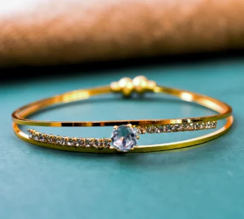 Women’s Adjustable Kadli Bangle | Brass with Stone Detailing | Elegant Traditional Jewelry