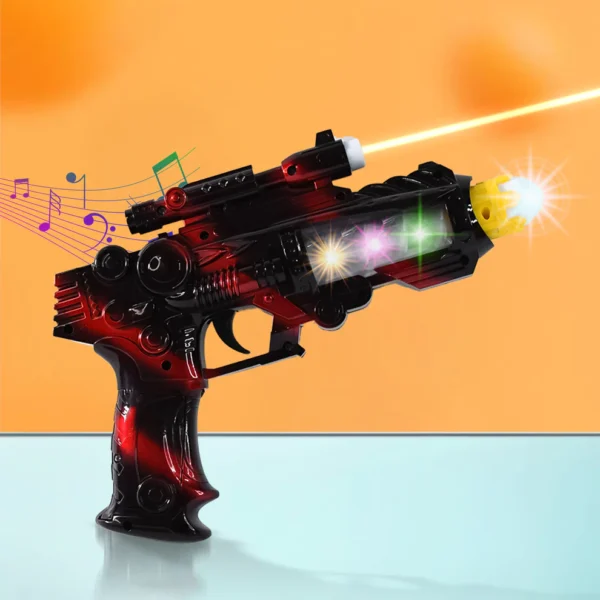 TTG LED Flashing Sound Laser Toy Gun – Battery Operated Space Blaster with Lights & Music for Kids