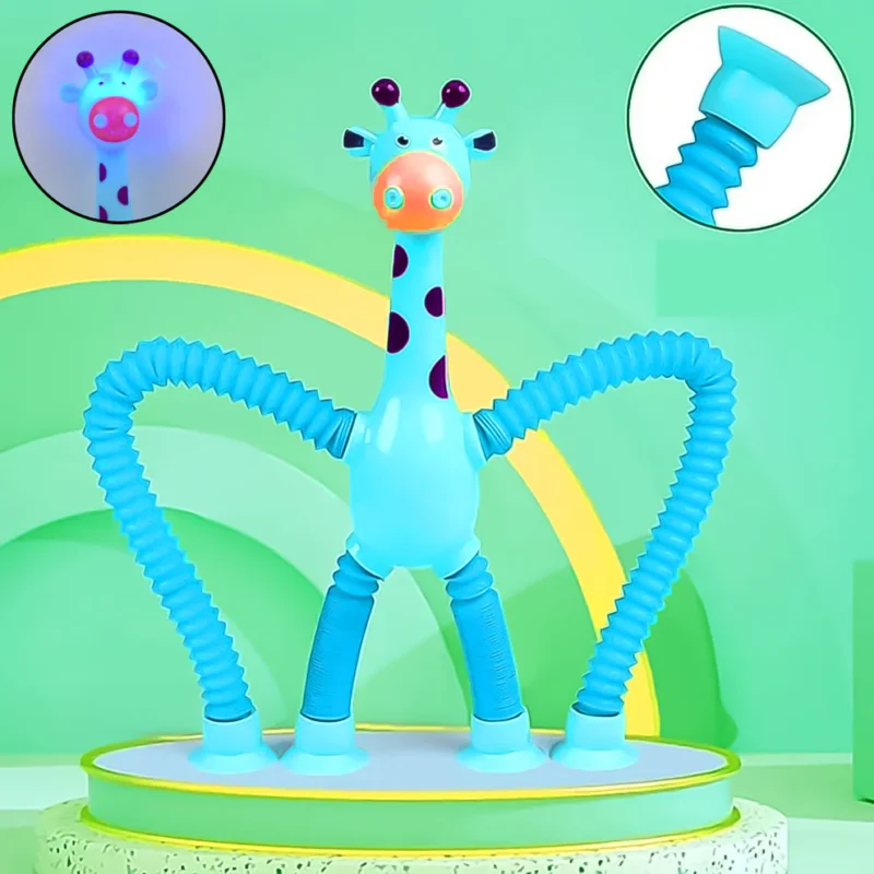 LED Giraffe Telescopic Suction Cup Toy | Shape-Changing Sensory Fidget Tube for Kids (1 Pc) - Image 2