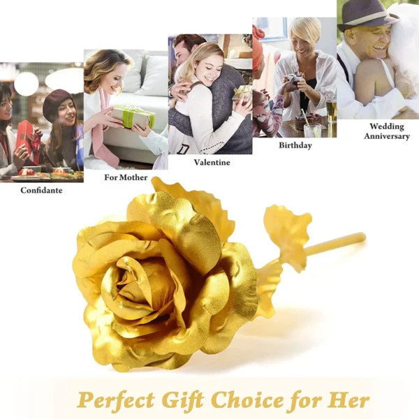Luxury Decorative Gold Plated Artificial Golden Rose with Premium Gift Box - Image 6