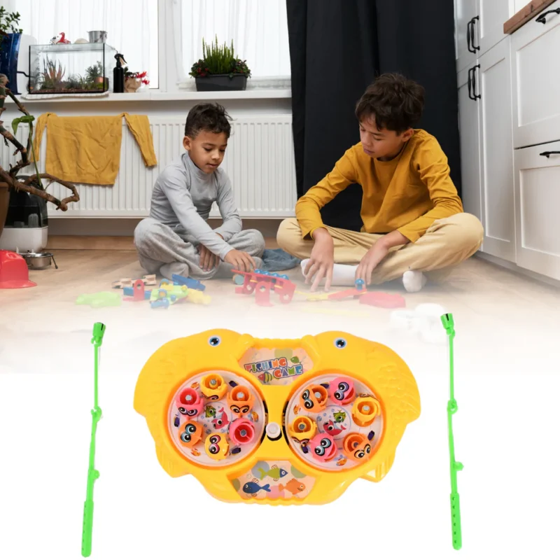 Fishing Game for Kids – Includes 12 Fish, 2 Magnetic Rods & Rotating Pond | Sound-Enabled Catching Game (1 Set) - Image 3