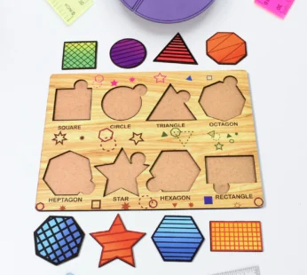 Wooden Triangles Puzzle Learning Educational Board (1 Set / 28×20 cm) | Montessori-Inspired Shape Puzzle for Toddlers & Kids