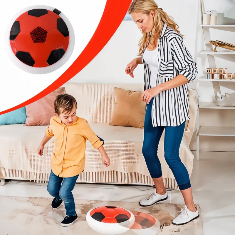 TTG Hover Soccer Ball Toy with Foam Bumper – Indoor Air-Powered Football with LED Lights (Battery Operated) - Image 2