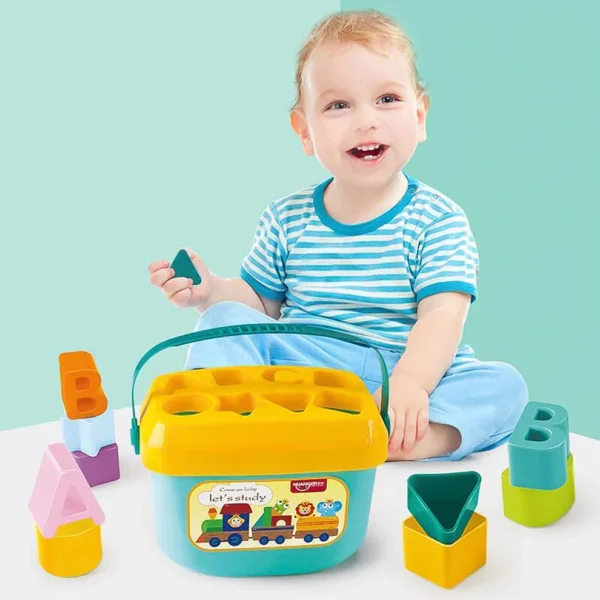 Baby First Block Set – Shape Sorting & Stacking Toy for Toddlers (1 Set) - Image 3