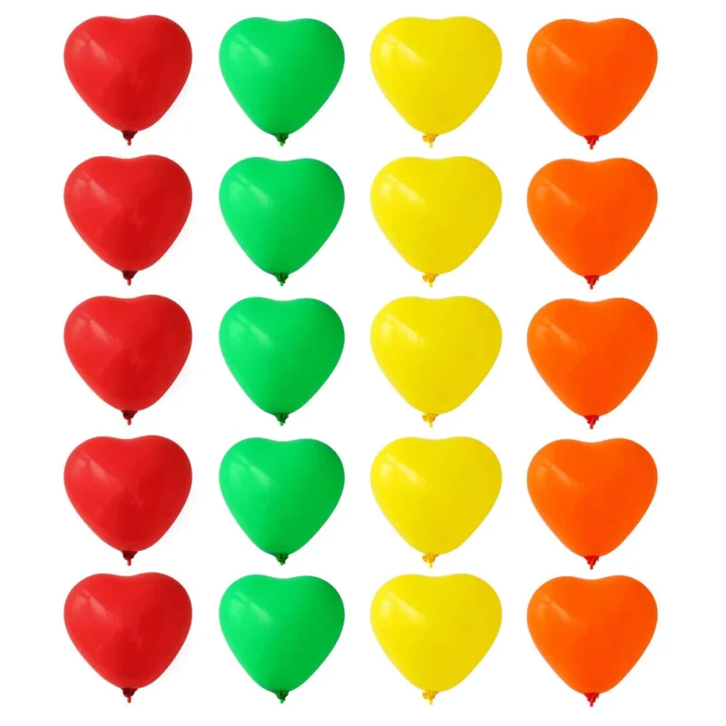 Heart Shaped Latex Balloons – Rainbow Party Balloons for Birthday, Anniversary, Wedding & More (20 Pcs Set) - Image 2