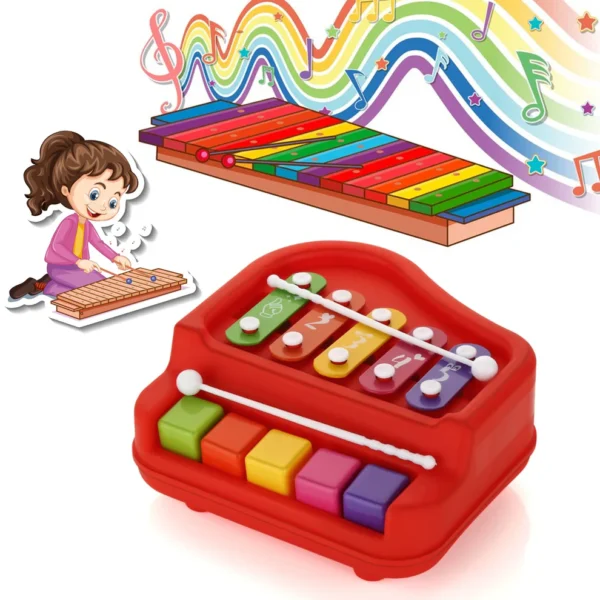 2 in 1 Baby Piano Xylophone Toy – Educational Musical Toy for Toddlers (1 Pc) - Image 2