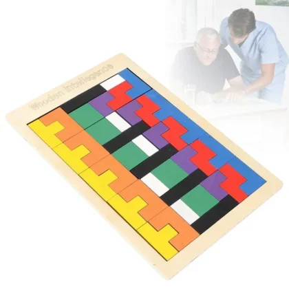 Wooden Blocks Puzzle – Children's Educational Toy (1 Set) Russian Block Puzzle for Brain Development, Cognitive Training & Stress Relief
