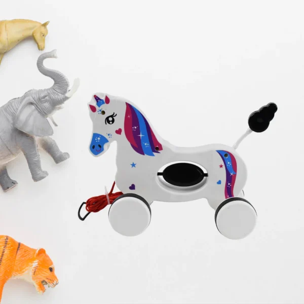 Pull Along Toy Unicorn – Early Walking Toy for Toddlers - Image 2