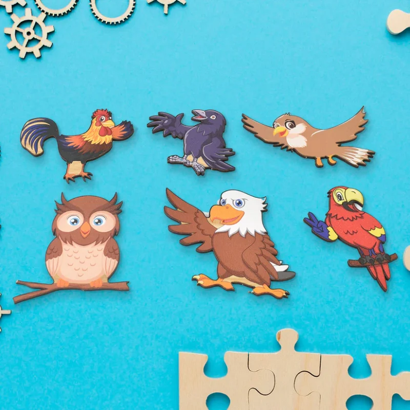Wooden Bird Puzzle Learning Educational Board (1 Set – 28×20 cm) Natural Wood Puzzle with Bird Shapes | Early Learning Toy for Toddlers | Safe, Eco-Friendly & Educational - Image 3