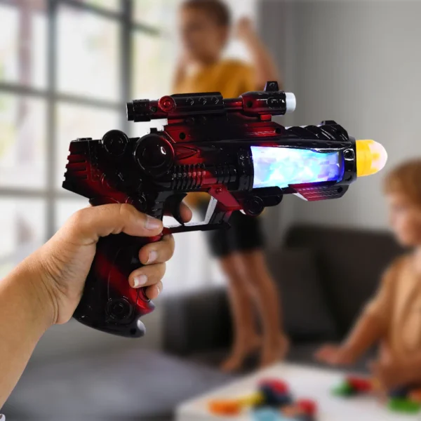TTG LED Flashing Sound Laser Toy Gun – Battery Operated Space Blaster with Lights & Music for Kids - Image 3