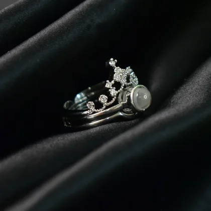 “I Love You” 100 Languages Projection Ring – Adjustable Crown Design, Romantic Gift for Her