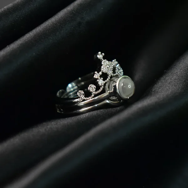 “I Love You” 100 Languages Projection Ring – Adjustable Crown Design, Romantic Gift for Her