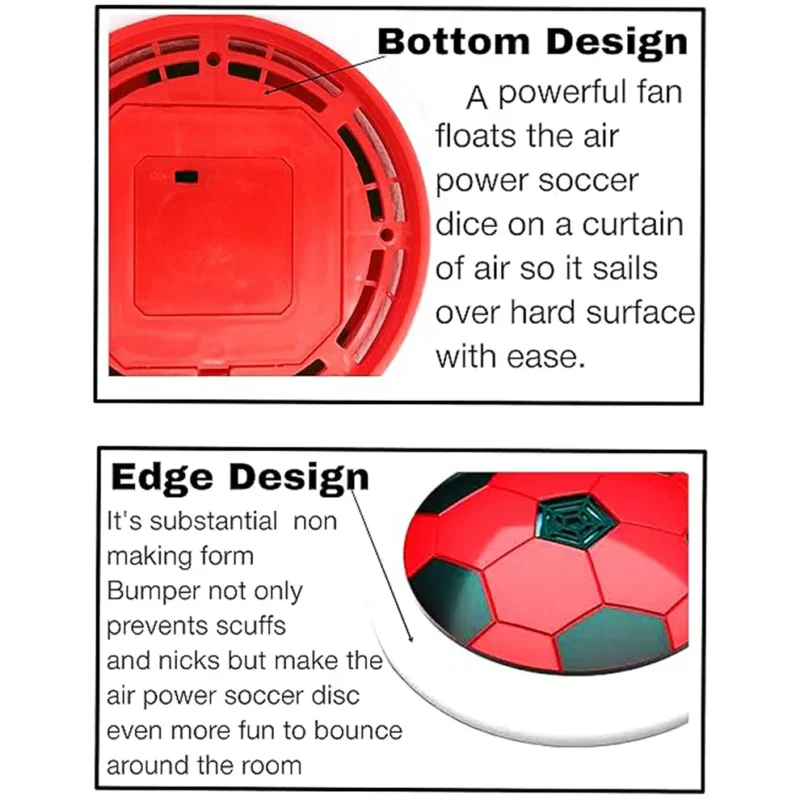 TTG Hover Soccer Ball Toy with Foam Bumper – Indoor Air-Powered Football with LED Lights (Battery Operated) - Image 3