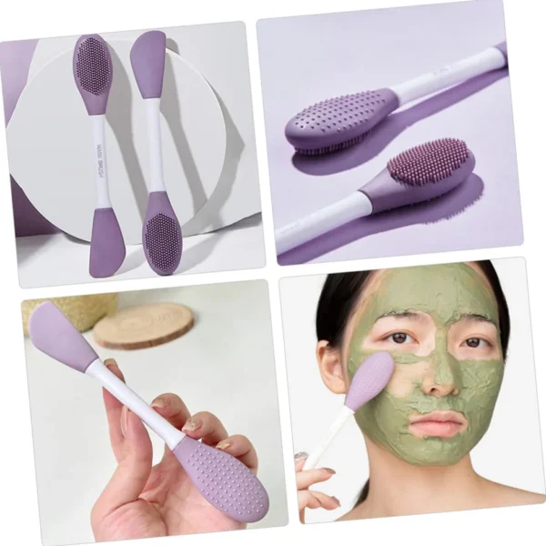 Double-Headed Silicone Mask Brush | Facial Cleansing & Mask Application Tool (1 Pc) - Image 3