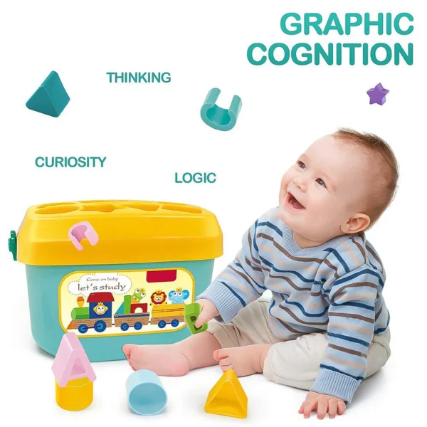 Baby First Block Set – Shape Sorting & Stacking Toy for Toddlers (1 Set) - Image 4