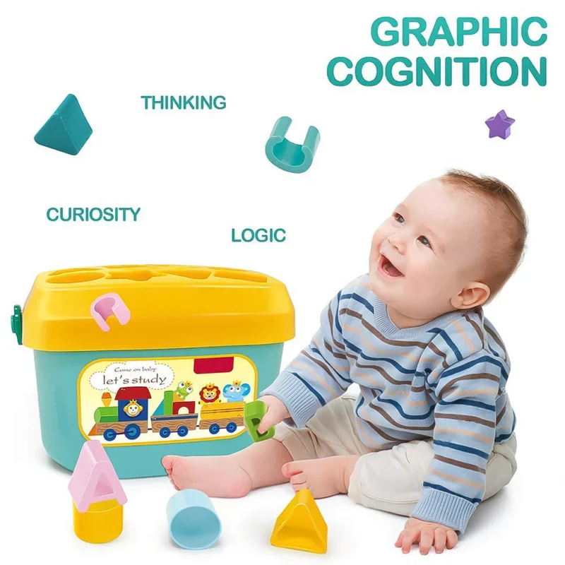 Baby First Block Set – Shape Sorting & Stacking Toy for Toddlers (1 Set) - Image 4