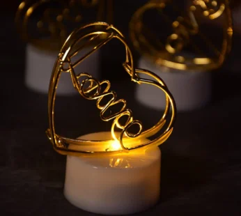 Set of 12 Multicolor Flameless Heart Candles – LED Flickering Decorative Lights for Home, Party, and Event Décor