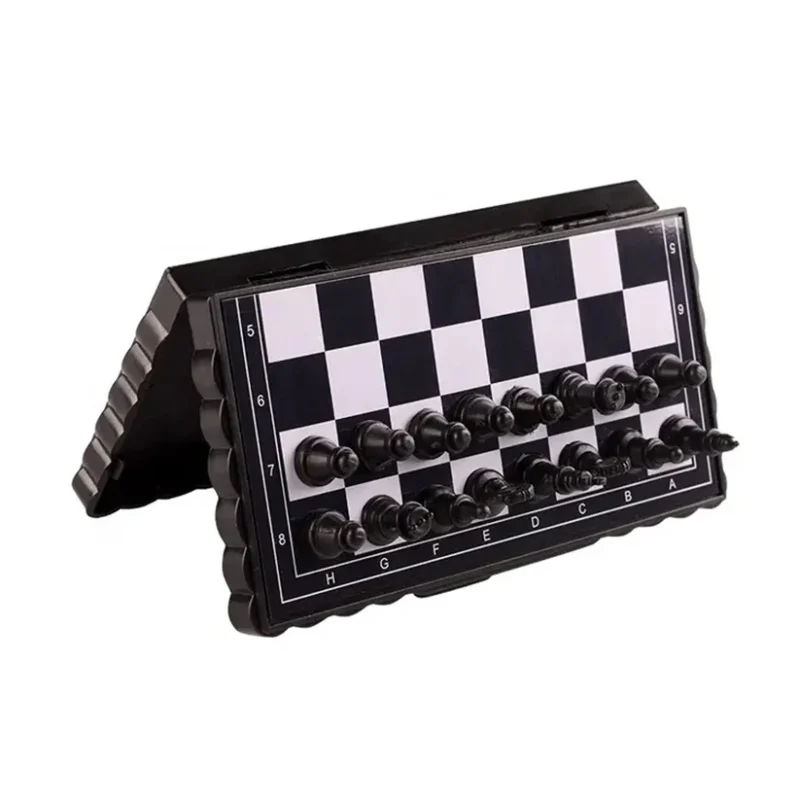 5"x5" Magnetic Travel Chess Board Set – Folding Portable Chess Game with Premium Black & Ivory Pieces | Classic Brain Game for Kids & Adults (1 Pc) - Image 3