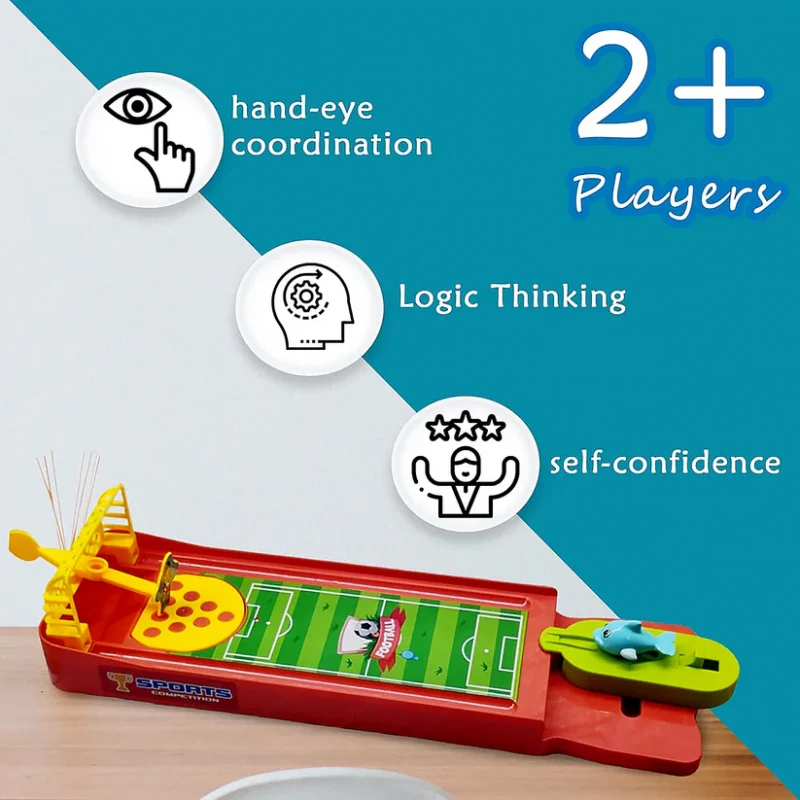 Mini Table Top Finger Football Game – Indoor Desktop Soccer Game for Kids & Adults | Fun Finger Flick Game for Family & Friends (1 Set) - Image 3