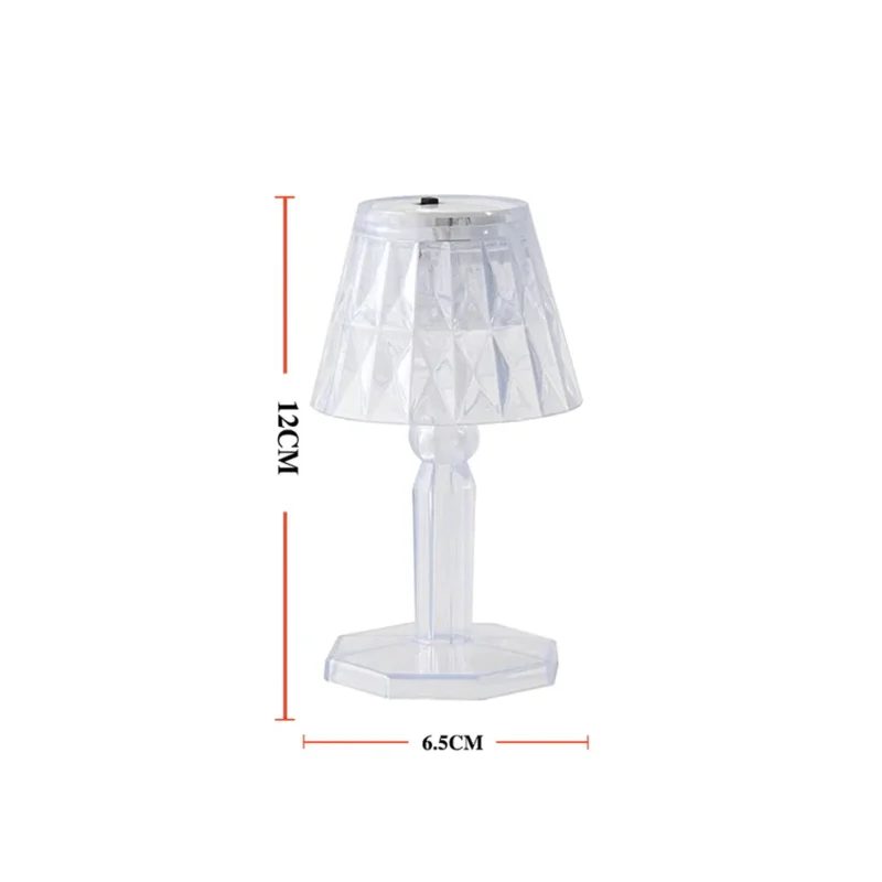 2in1 Transparent Mini Crystal Table Lamp with Reflection Light – Portable LED Bedside Decor Lamp - Image 2
