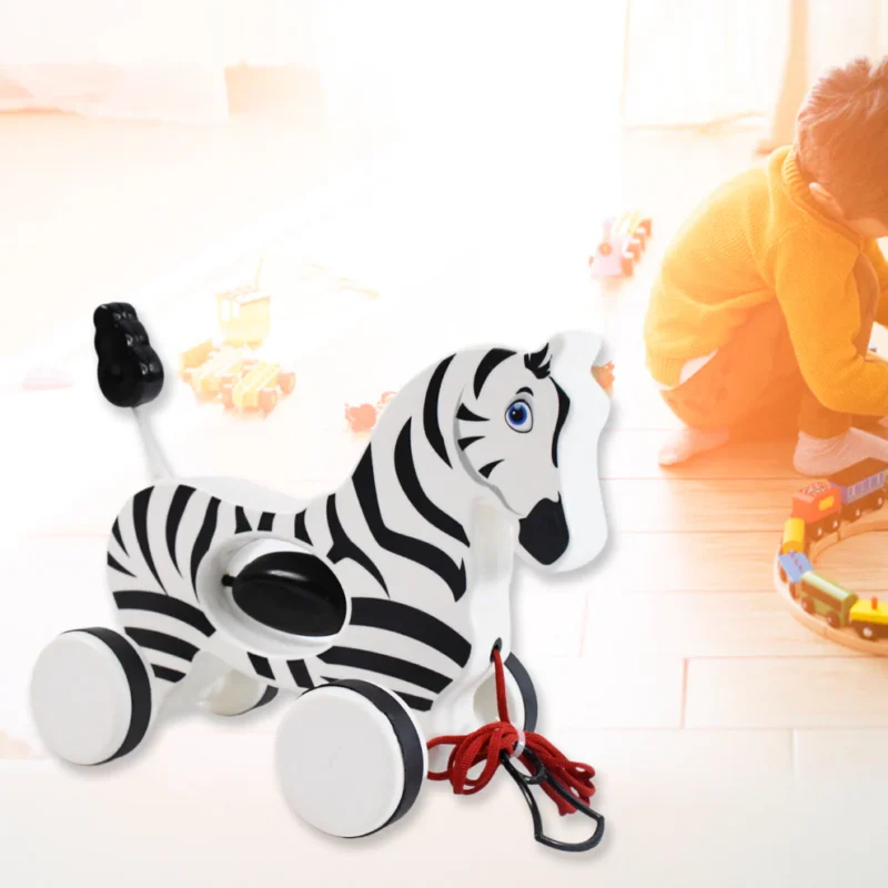 Zebra Pull Along Toy for Toddlers – Early Walking Rope Toy - Image 5