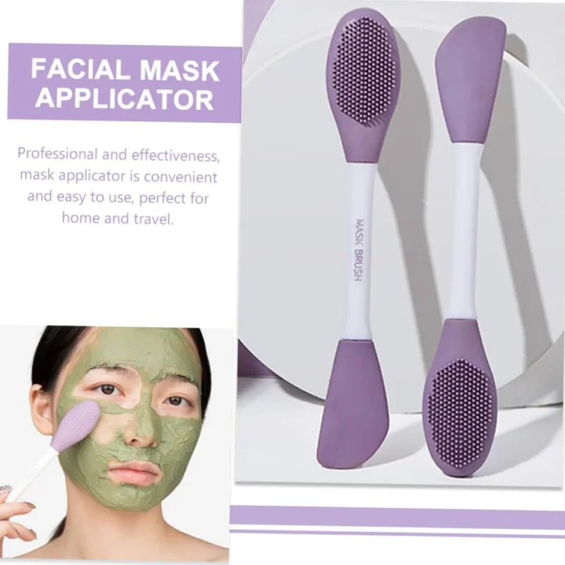Double-Headed Silicone Mask Brush | Facial Cleansing & Mask Application Tool (1 Pc) - Image 4