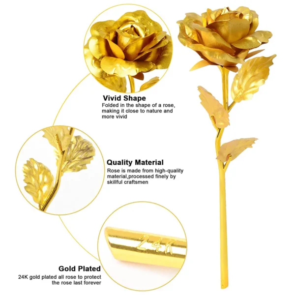 Luxury Decorative Gold Plated Artificial Golden Rose with Premium Gift Box - Image 5