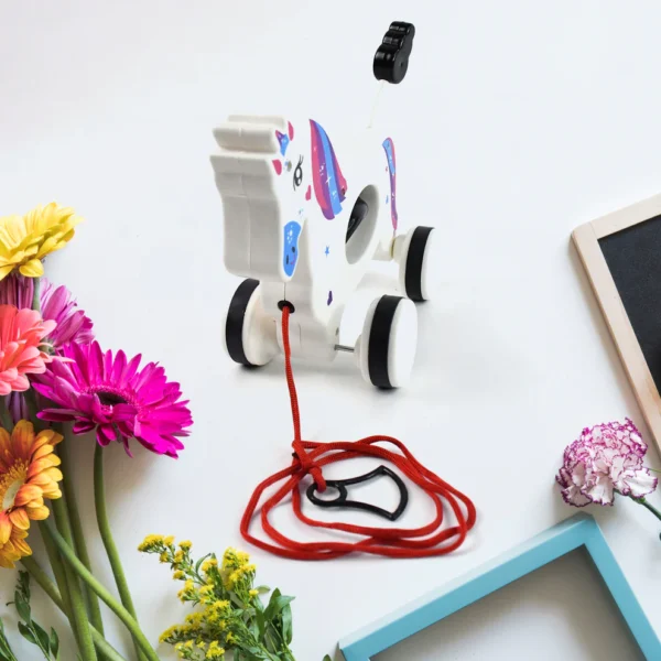Pull Along Toy Unicorn – Early Walking Toy for Toddlers - Image 3