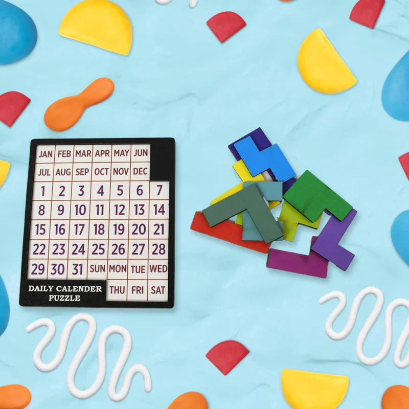 Wooden Daily Calendar Puzzle – A New Challenge Every Day for Kids & Adults (Multicolor / 1 Set) - Image 4