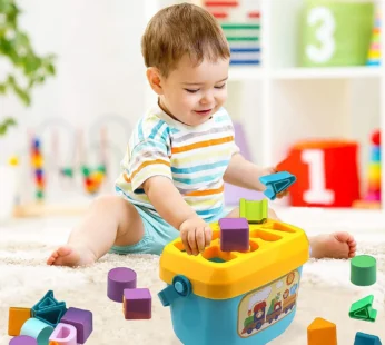 Baby First Block Set – Shape Sorting & Stacking Toy for Toddlers (1 Set)