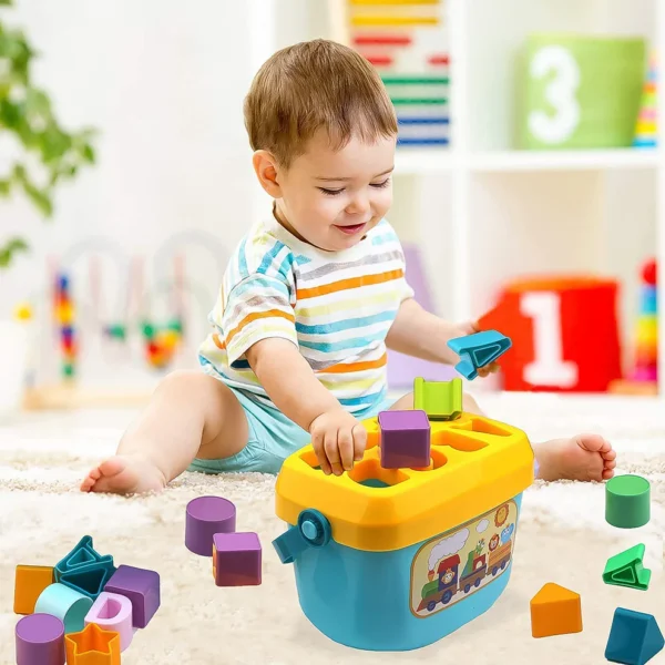 Baby First Block Set – Shape Sorting & Stacking Toy for Toddlers (1 Set)