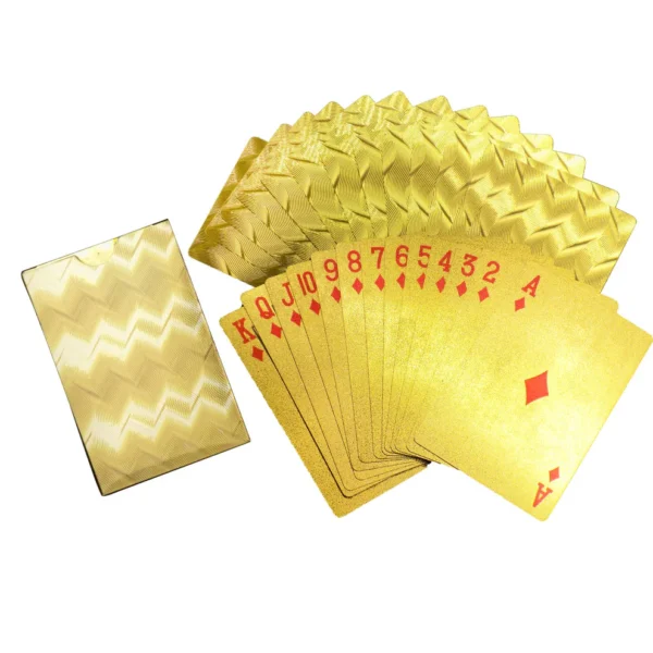 Gold Plated Poker Playing Cards (Golden) | Waterproof & Durable Luxury Deck – 54 Cards - Image 3
