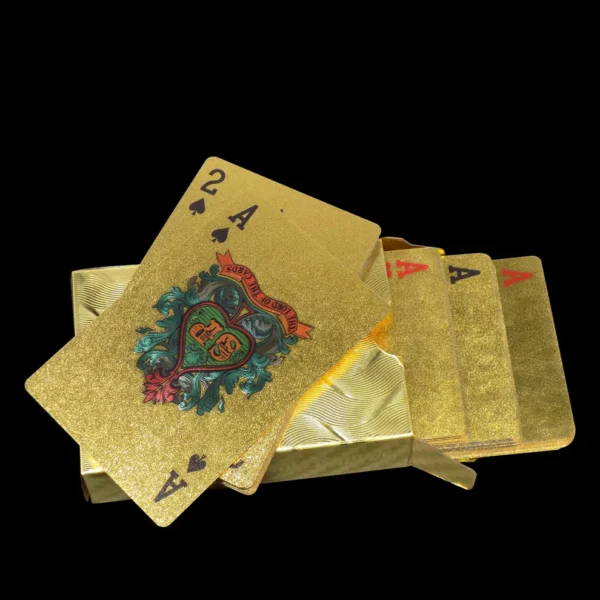 Gold Plated Poker Playing Cards (Golden) | Waterproof & Durable Luxury Deck – 54 Cards - Image 4