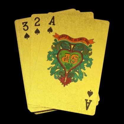 Gold Plated Poker Playing Cards (Golden) | Waterproof & Durable Luxury Deck – 54 Cards