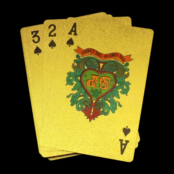Gold Plated Poker Playing Cards (Golden) | Waterproof & Durable Luxury Deck – 54 Cards