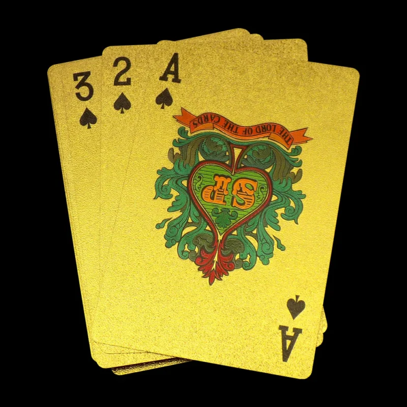 Gold Plated Poker Playing Cards (Golden) | Waterproof & Durable Luxury Deck – 54 Cards