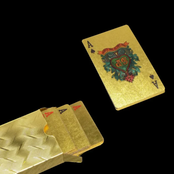 Gold Plated Poker Playing Cards (Golden) | Waterproof & Durable Luxury Deck – 54 Cards - Image 5