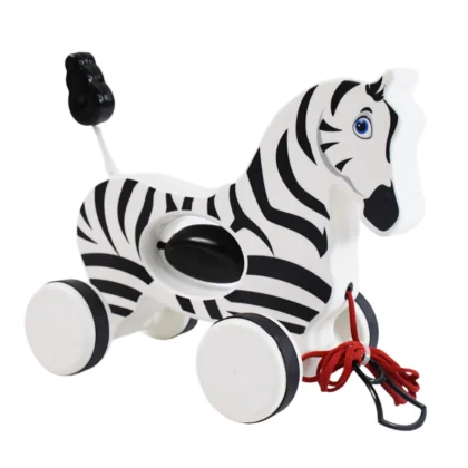 Zebra Pull Along Toy for Toddlers – Early Walking Rope Toy