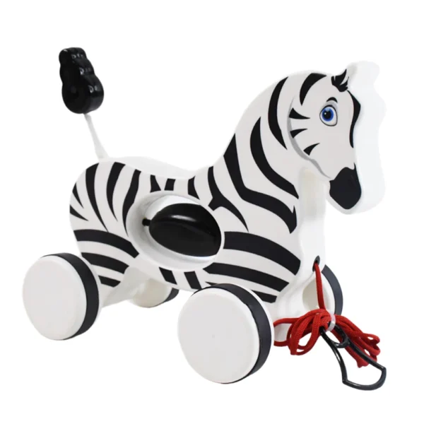 Zebra Pull Along Toy for Toddlers – Early Walking Rope Toy