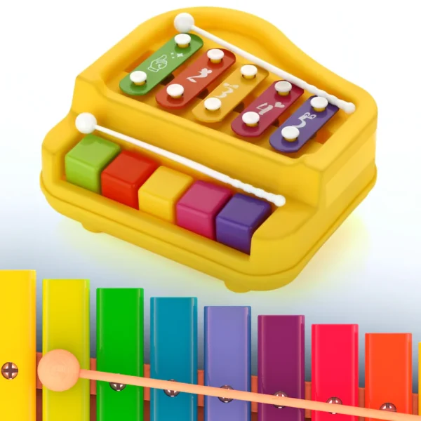 2 in 1 Baby Piano Xylophone Toy – Educational Musical Toy for Toddlers (1 Pc)