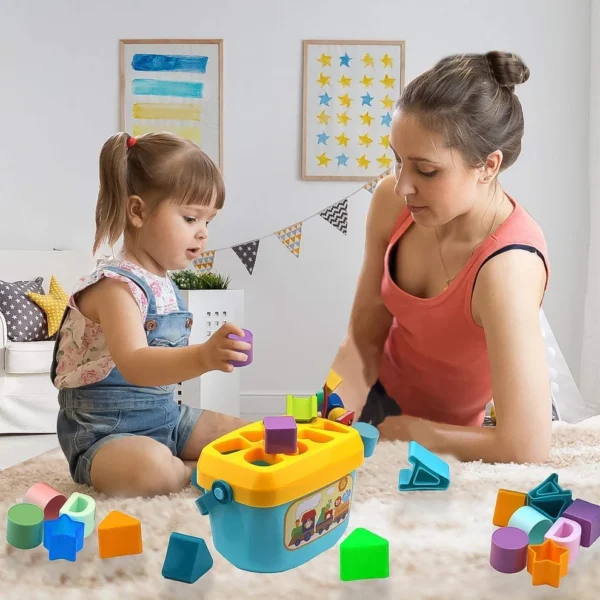 Baby First Block Set – Shape Sorting & Stacking Toy for Toddlers (1 Set) - Image 5