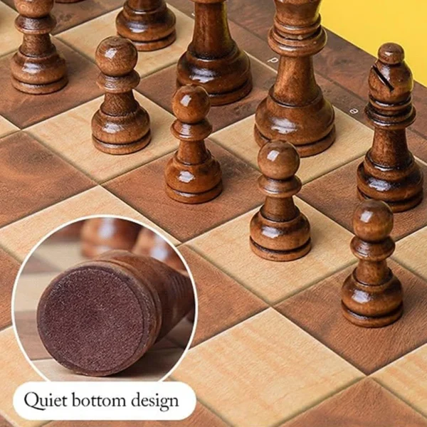 Foldable Wooden Chess Board Set – 30 × 30 cm | Classic Strategy Game with Polished Wooden Pieces (1 Set) - Image 3