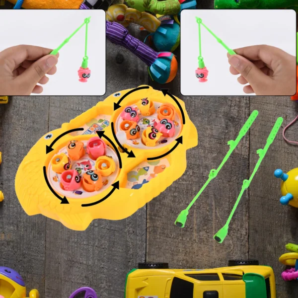 Fishing Game for Kids – Includes 12 Fish, 2 Magnetic Rods & Rotating Pond | Sound-Enabled Catching Game (1 Set) - Image 6