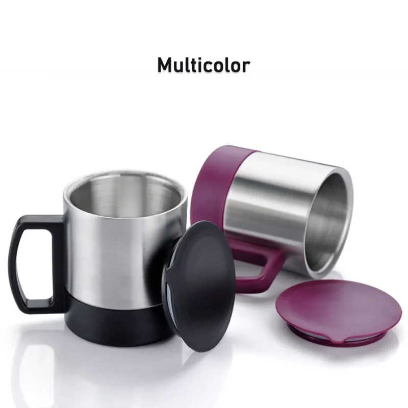 Insulated Stainless Steel Coffee/Tea Cup with Lid & Handle – Double Wall, Spill-Proof (1 Pc) - Image 4