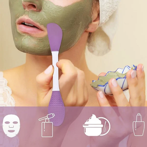 Double-Headed Silicone Mask Brush | Facial Cleansing & Mask Application Tool (1 Pc) - Image 7